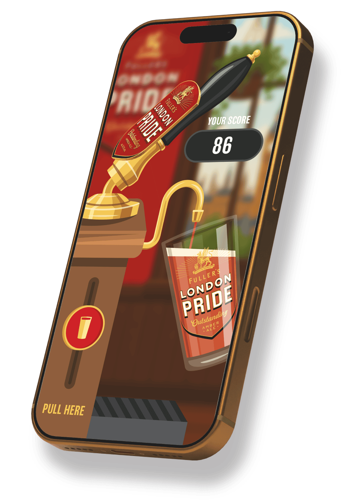 Phone display of the Flarie game